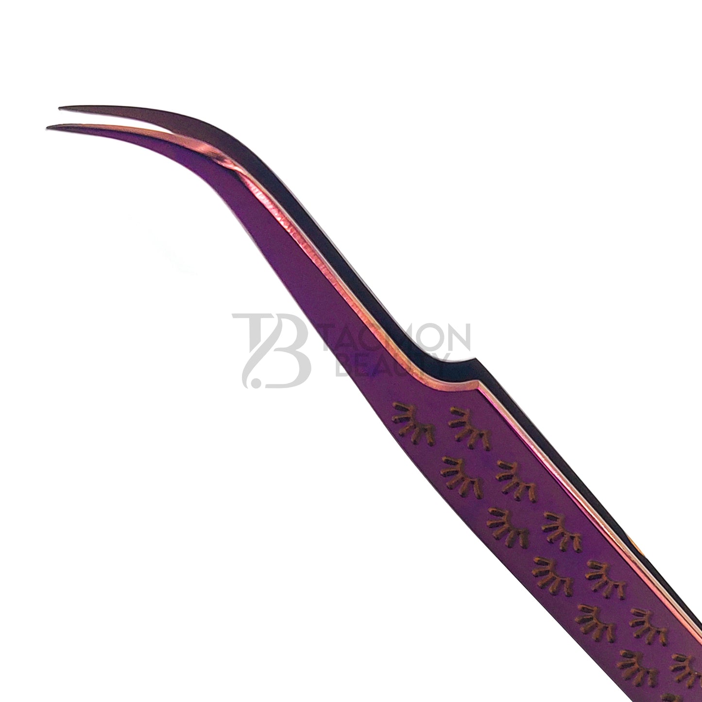 Purple Titanium Plasma Coated Eyelash Tweezer TBP-16