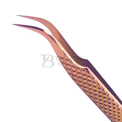 Rose Gold Titanium Plasma Coated Eyelash Tweezer TB-RG-17