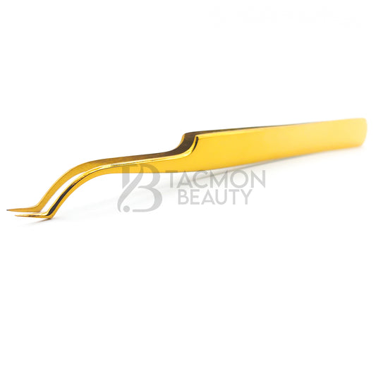 Gold Titanium Plasma Coated Eyelash Tweezer TBG-18