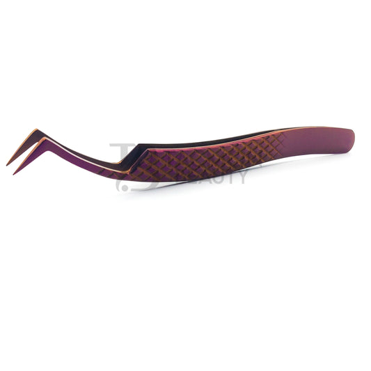 Purple Titanium Plasma Coated Eyelash Tweezer TBP-18