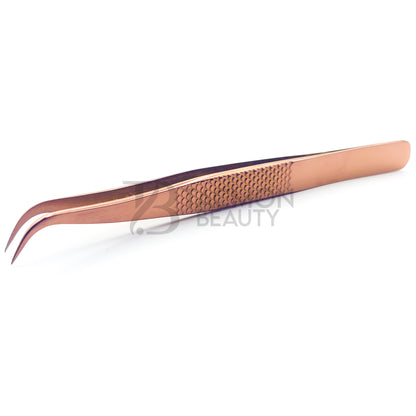 Rose Gold Titanium Plasma Coated Eyelash Tweezer TB-RG-19