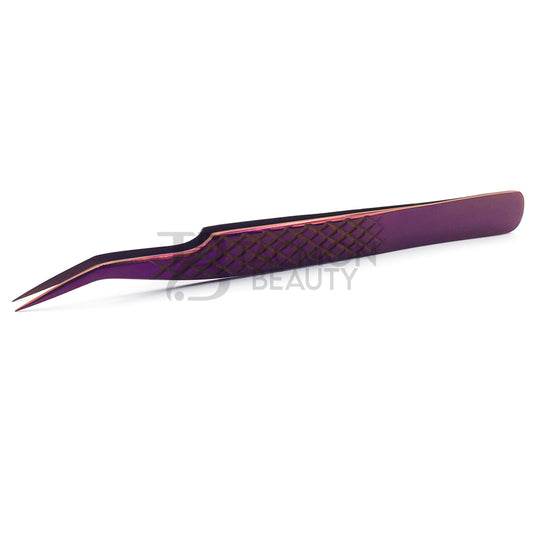 Purple Titanium Plasma Coated Eyelash Tweezer TBP-19