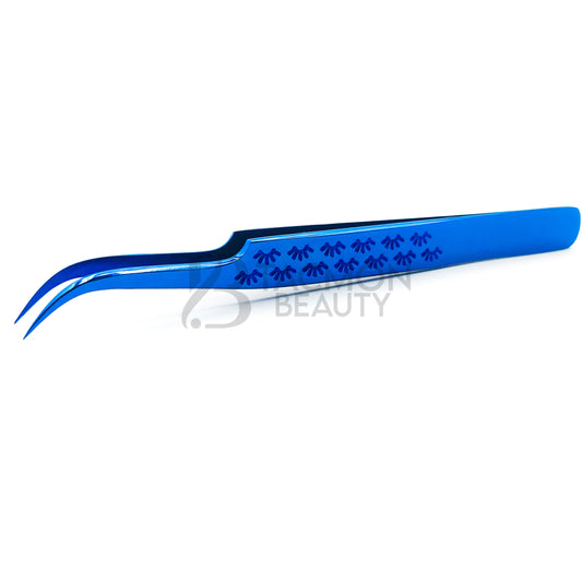 Blue Titanium Plasma Coated Eyelash Tweezer TB-Bl-19