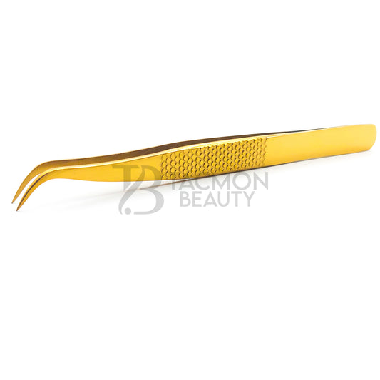 Gold Titanium Plasma Coated Eyelash Tweezer TBG-19