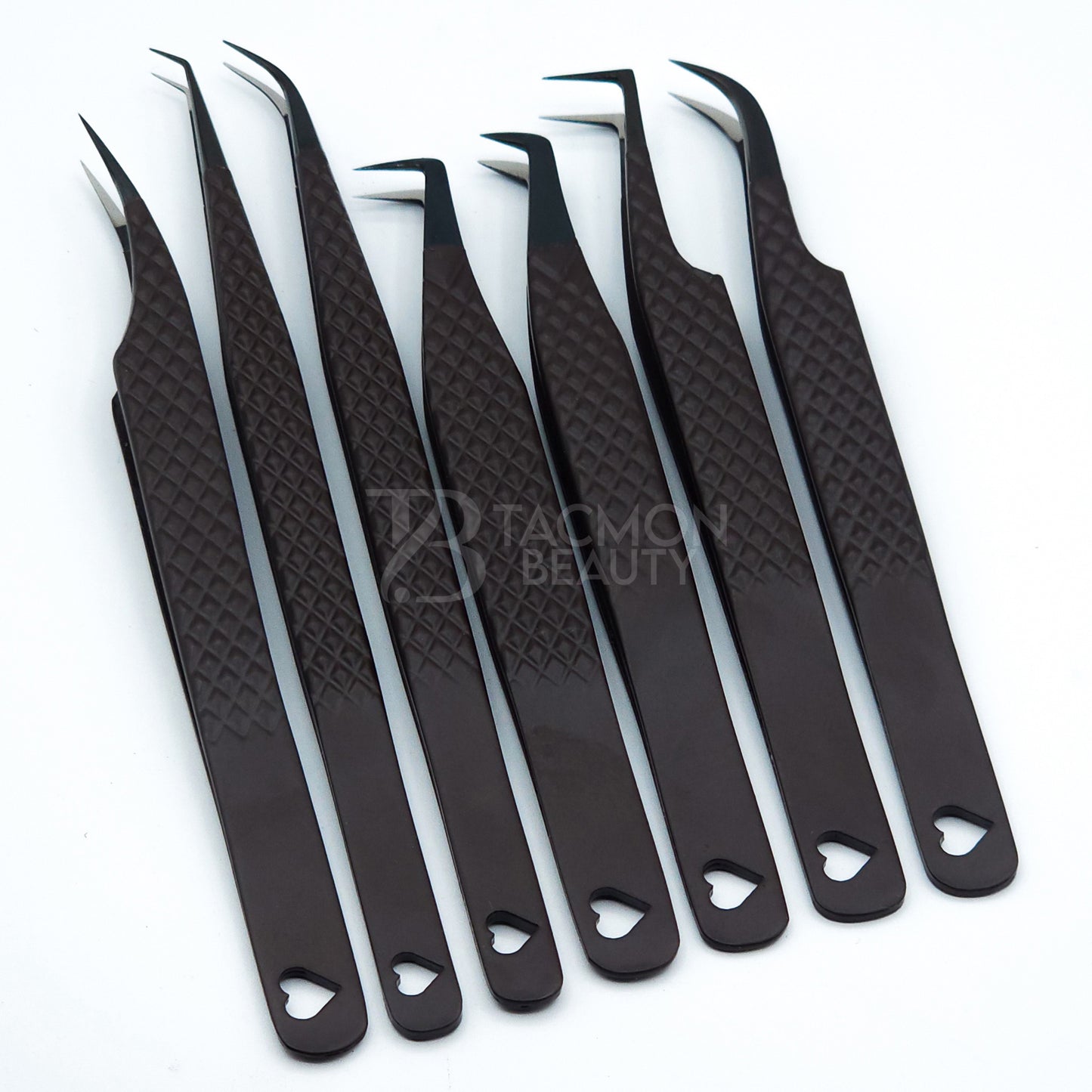 Chocolate Brown Fiber Tip Collection One - 7 Tweezers Set