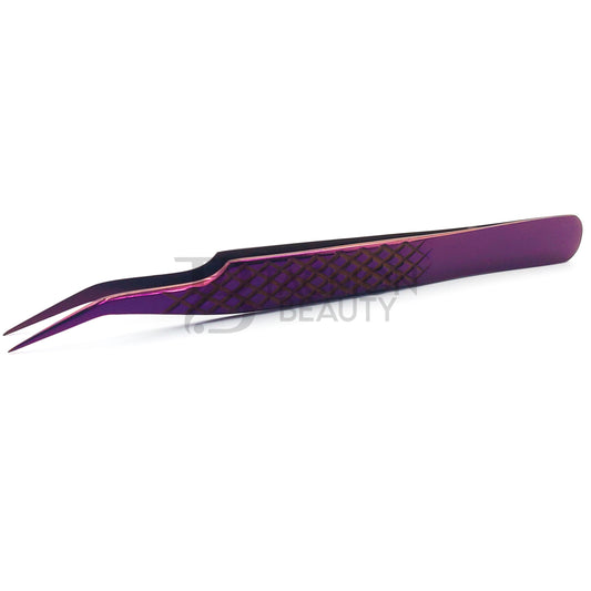 Purple Titanium Plasma Coated Eyelash Tweezer TBP-20