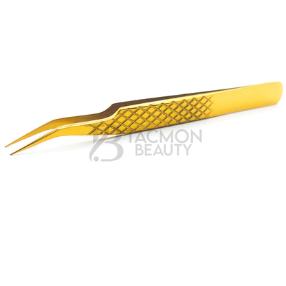 Gold Titanium Plasma Coated Eyelash Tweezer TBG-20