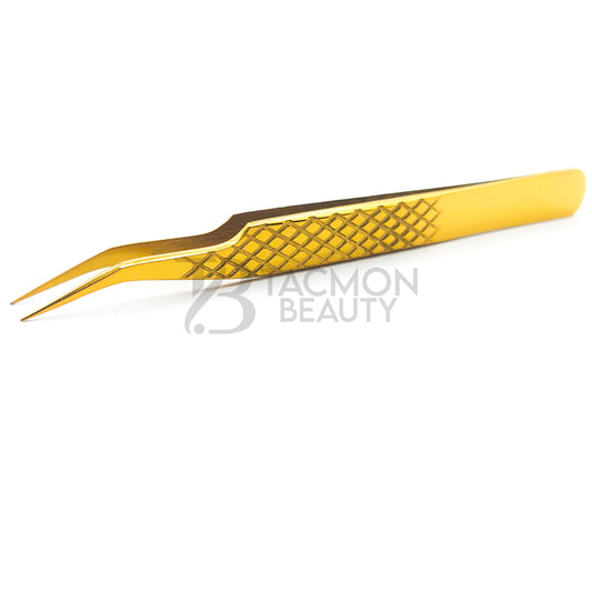 Gold Titanium Plasma Coated Eyelash Tweezer TBG-20