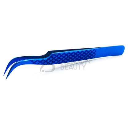 Blue Titanium Plasma Coated Eyelash Tweezer TB-Bl-20