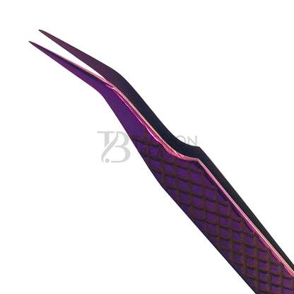 Purple Titanium Plasma Coated Eyelash Tweezer TBP-20