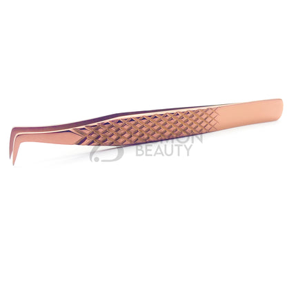 Rose Gold Titanium Plasma Coated Eyelash Tweezer TB-RG-21