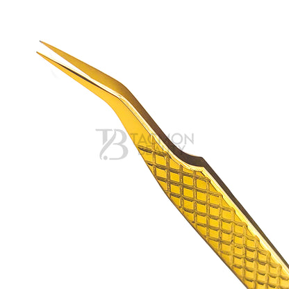 Gold Titanium Plasma Coated Eyelash Tweezer TBG-21