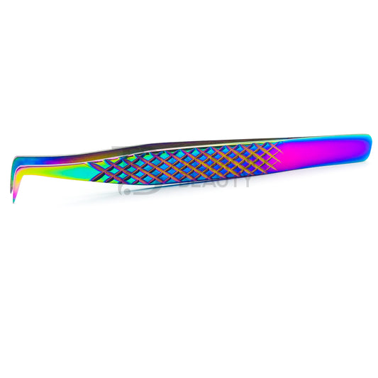 Multi/Rainbow Titanium Plasma Coated Eyelash Tweezer TB-MR-22