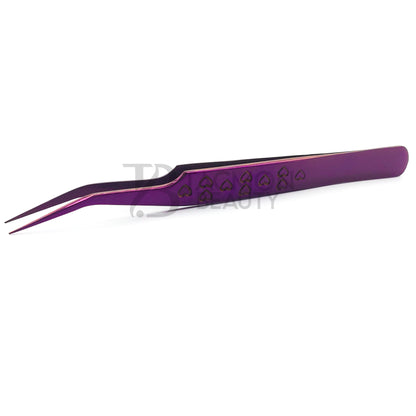 Purple Titanium Plasma Coated Eyelash Tweezer TBP-22