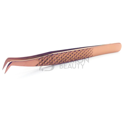 Rose Gold Titanium Plasma Coated Eyelash Tweezer TB-RG-22