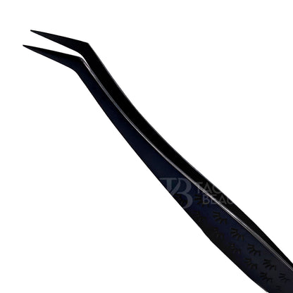 Black Titanium Plasma Coated Eyelash Tweezer TBB-22