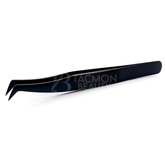 Black Titanium Plasma Coated Eyelash Tweezer TBB-24