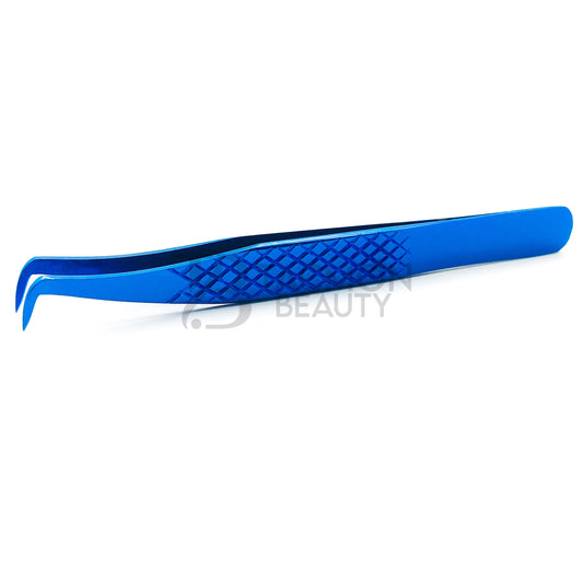 Blue Titanium Plasma Coated Eyelash Tweezer TB-Bl-24