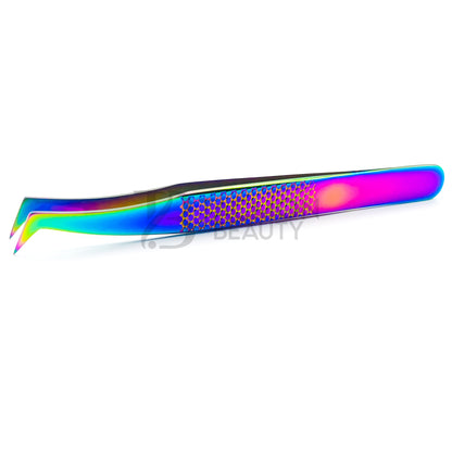 Multi/Rainbow Titanium Plasma Coated Eyelash Tweezer TB-MR-25