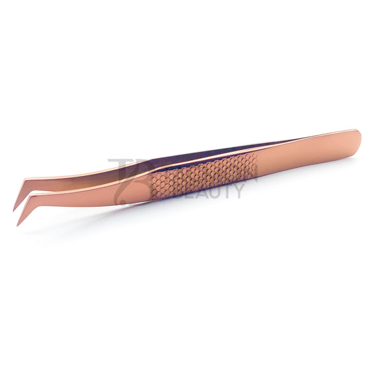 Rose Gold Titanium Plasma Coated Eyelash Tweezer TB-RG-25