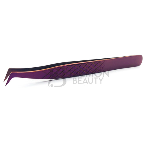 Purple Titanium Plasma Coated Eyelash Tweezer TBP-25