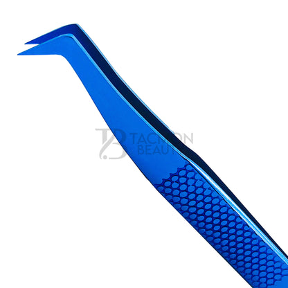 Blue Titanium Plasma Coated Eyelash Tweezer TB-Bl-25