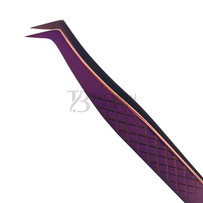 Purple Titanium Plasma Coated Eyelash Tweezer TBP-25