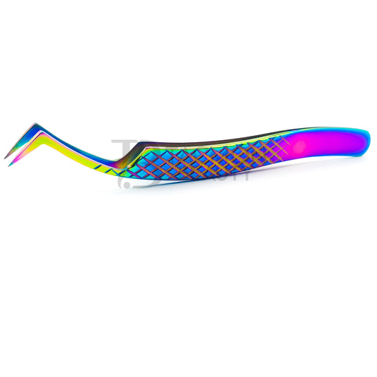 Multi/Rainbow Titanium Plasma Coated Eyelash Tweezer TB-MR-26