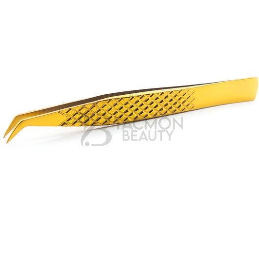 Gold Titanium Plasma Coated Eyelash Tweezer TBG-26