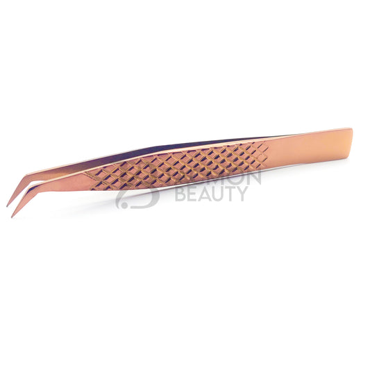 Rose Gold Titanium Plasma Coated Eyelash Tweezer TB-RG-26