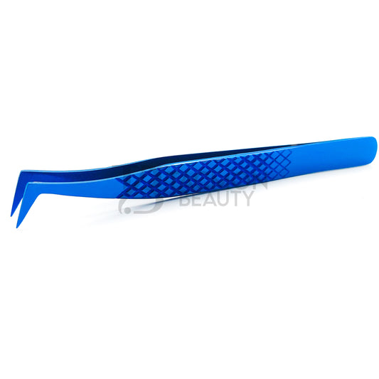 Blue Titanium Plasma Coated Eyelash Tweezer TB-Bl-27