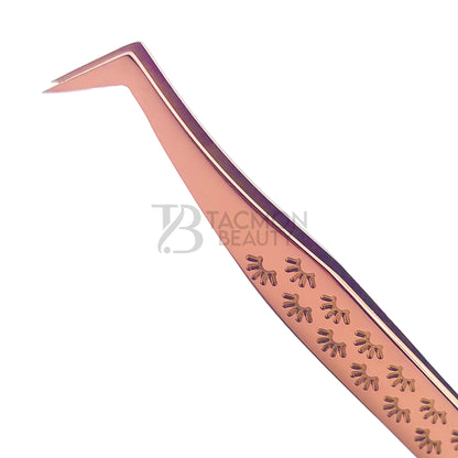 Rose Gold Titanium Plasma Coated Eyelash Tweezer TB-RG-27