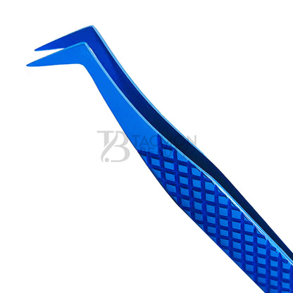 Blue Titanium Plasma Coated Eyelash Tweezer TB-Bl-27