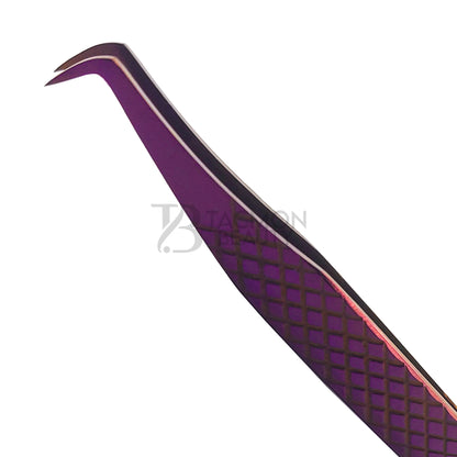 Purple Titanium Plasma Coated Eyelash Tweezer TBP-27