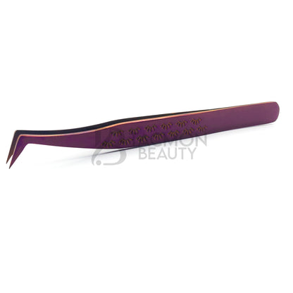 Purple Titanium Plasma Coated Eyelash Tweezer TBP-28