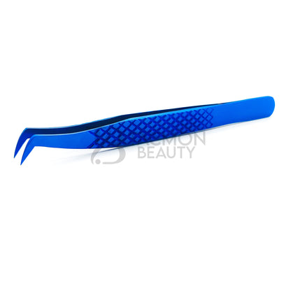 Blue Titanium Plasma Coated Eyelash Tweezer TB-Bl-28