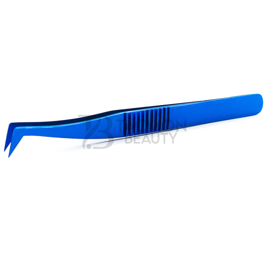 Blue Titanium Plasma Coated Eyelash Tweezer TB-Bl-29