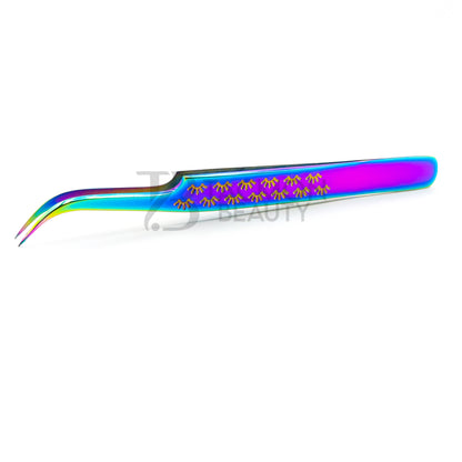 Multi/Rainbow Titanium Plasma Coated Eyelash Tweezer TB-MR-29