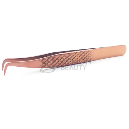 Rose Gold Titanium Plasma Coated Eyelash Tweezer TB-RG-29