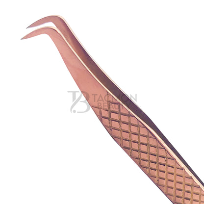 Rose Gold Titanium Plasma Coated Eyelash Tweezer TB-RG-29