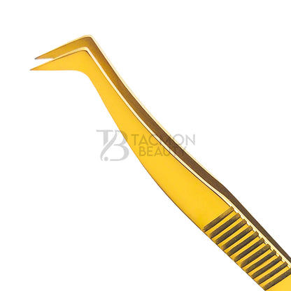 Gold Titanium Plasma Coated Eyelash Tweezer TBG-29