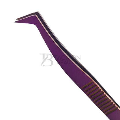 Purple Titanium Plasma Coated Eyelash Tweezer TBP-29