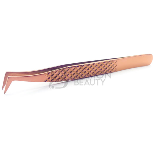 Rose Gold Titanium Plasma Coated Eyelash Tweezer TB-RG-30