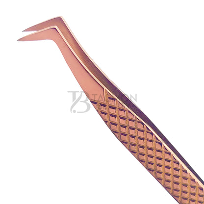 Rose Gold Titanium Plasma Coated Eyelash Tweezer TB-RG-30