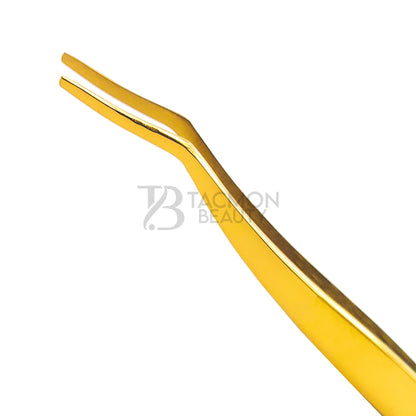 Gold Titanium Plasma Coated Eyelash Tweezer TBG-30