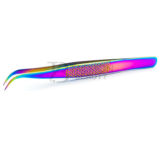 Multi/Rainbow Titanium Plasma Coated Eyelash Tweezer TB-MR-31