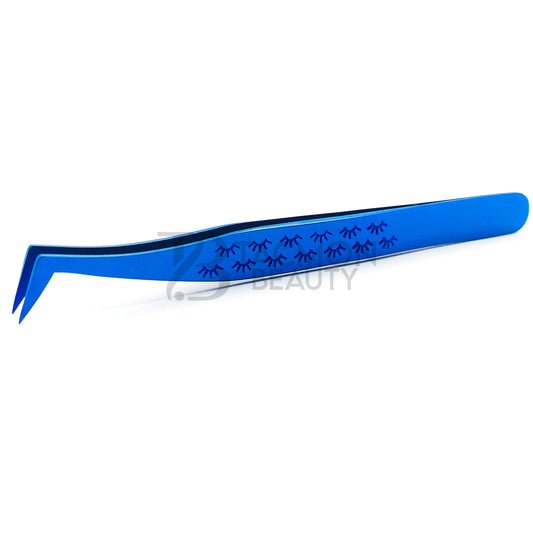 Blue Titanium Plasma Coated Eyelash Tweezer TB-Bl-31