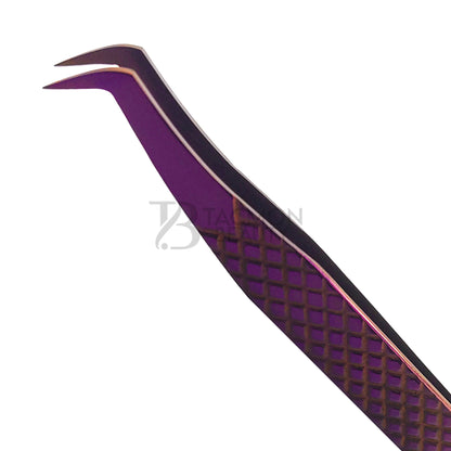 Purple Titanium Plasma Coated Eyelash Tweezer TBP-31