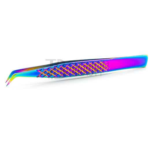 Multi/Rainbow Titanium Plasma Coated Eyelash Tweezer TB-MR-32