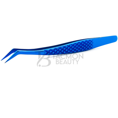 Blue Titanium Plasma Coated Eyelash Tweezer TB-Bl-32